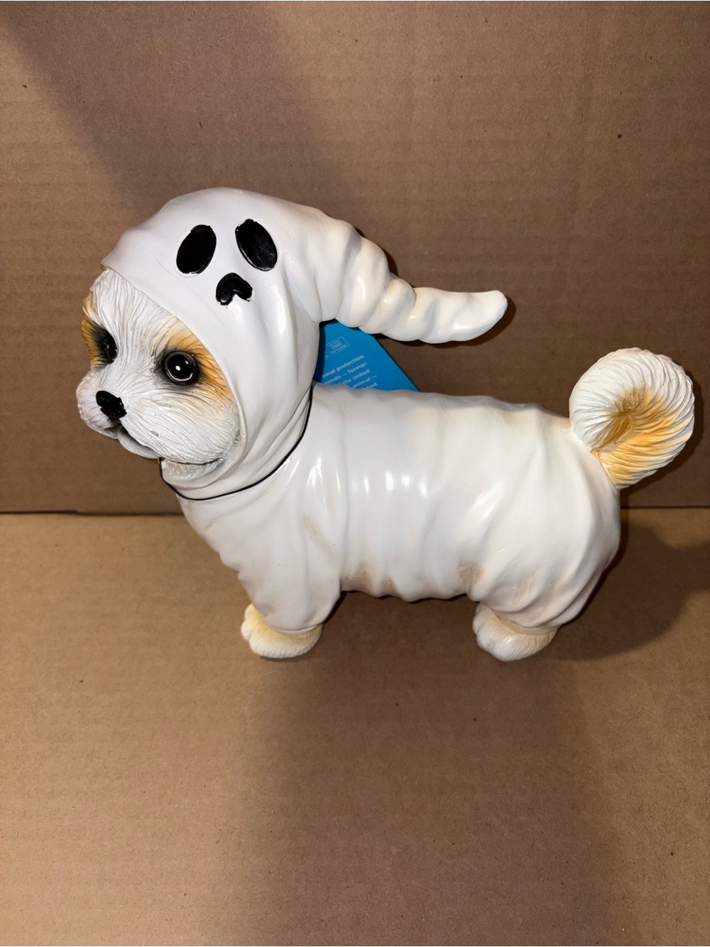 Viral Halloween Ghost Shih Tzu Dog Figurine in Costume